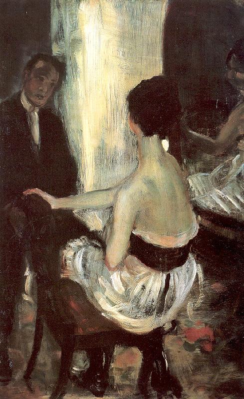 Glackens, William James Seated Actress with Mirror oil painting image